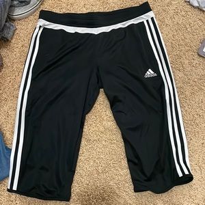 Adidas black 3/4 length soccer pants